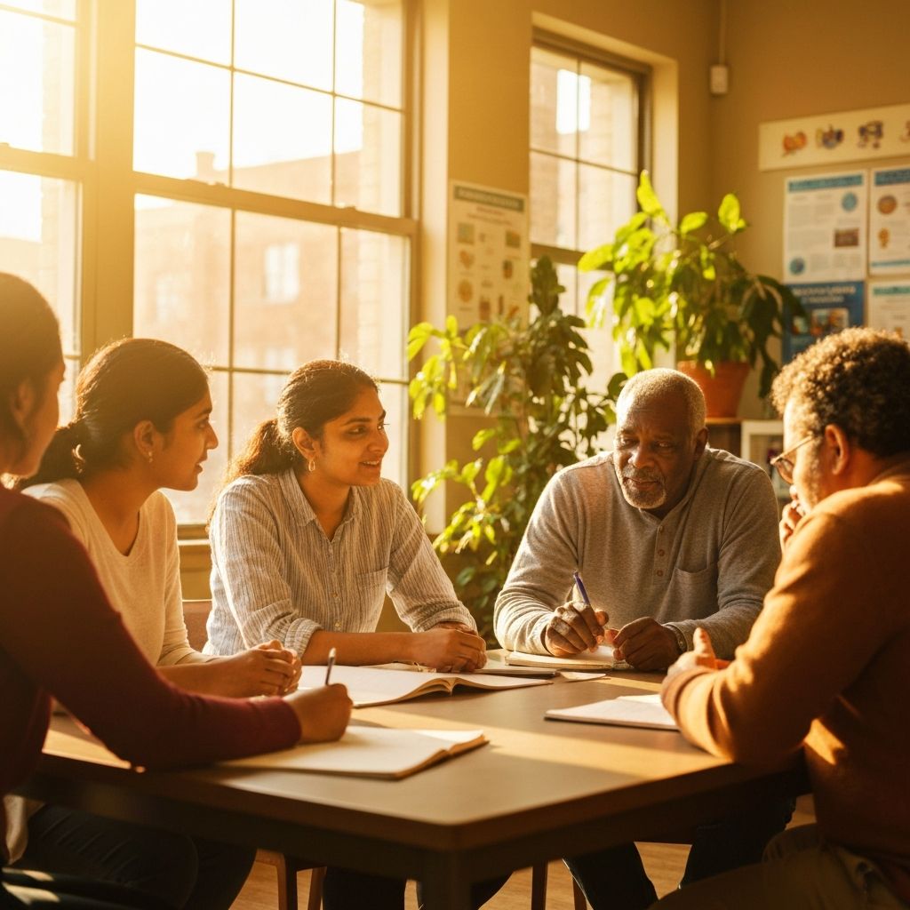 Community members gathered for a learning session